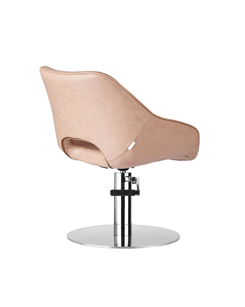 Rosie Blush - Pink hairdressing chair - Chrome round base